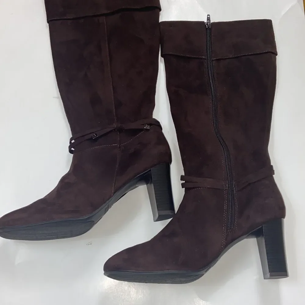 Predictions Boots Suede Brown Women Shoes Size 10